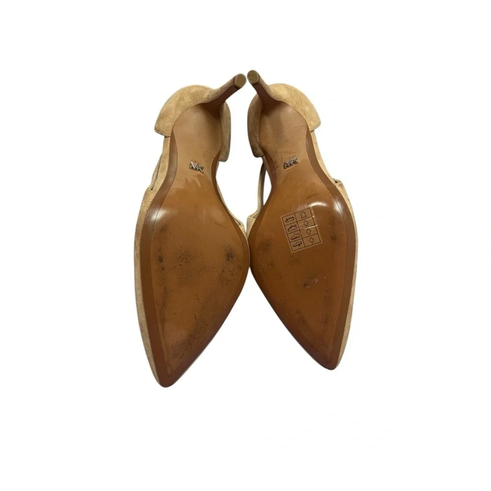 Michael Kors Taupe Suede Pointed-Toe Slingback Pumps